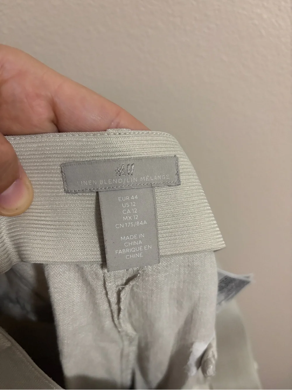 Women’s H&M Classic Crop Linen Blend Straight Leg Pants - Cream Size 12 Beach